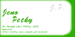 jeno petky business card